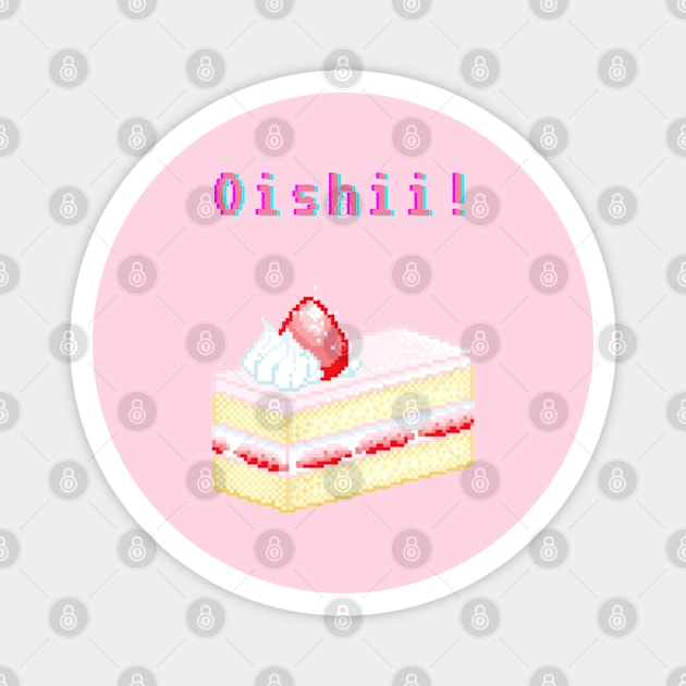 Kawaii Pixel Oishii Dream Dessert ( strawberry Shortcake ) Magnet by OMC Designs